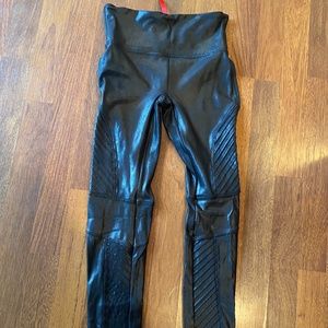Spanx black moto leggings